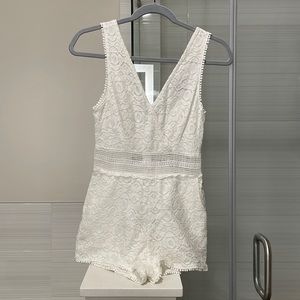 Pacsun Kendall & Kylie Lace Romper, White, Size Small